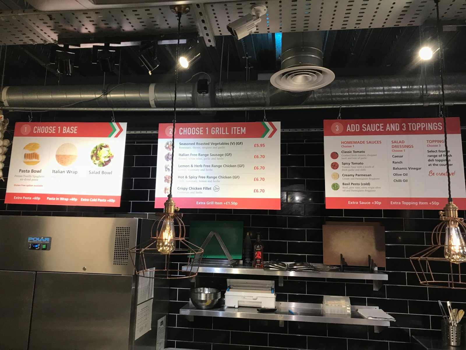 Non-Illuminated Menu Board for Custom Bowl & Wrap Restaurant