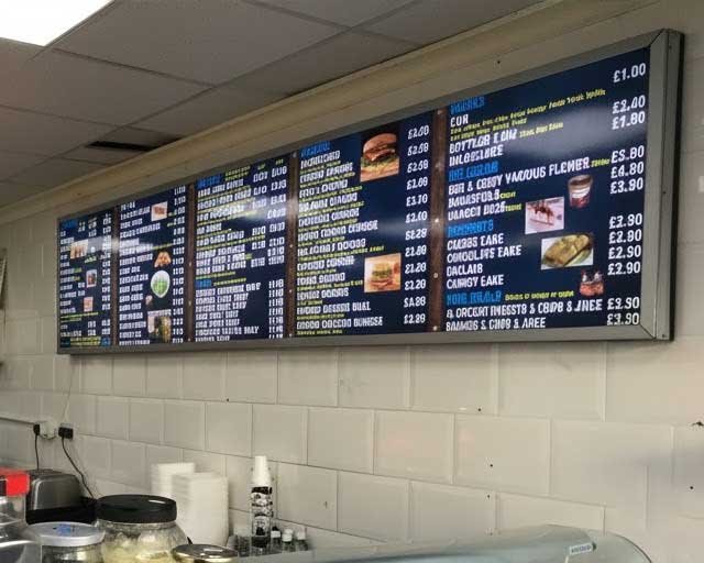 Square-Format Digital Menu Board for Fast Food Counter