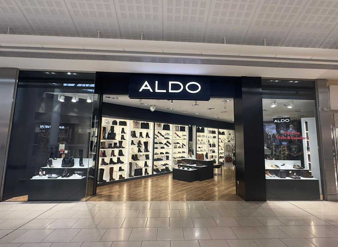 Footwear Store Fit-Out for ALDO – Black Signage, Product Shelving & Lighting Strategy