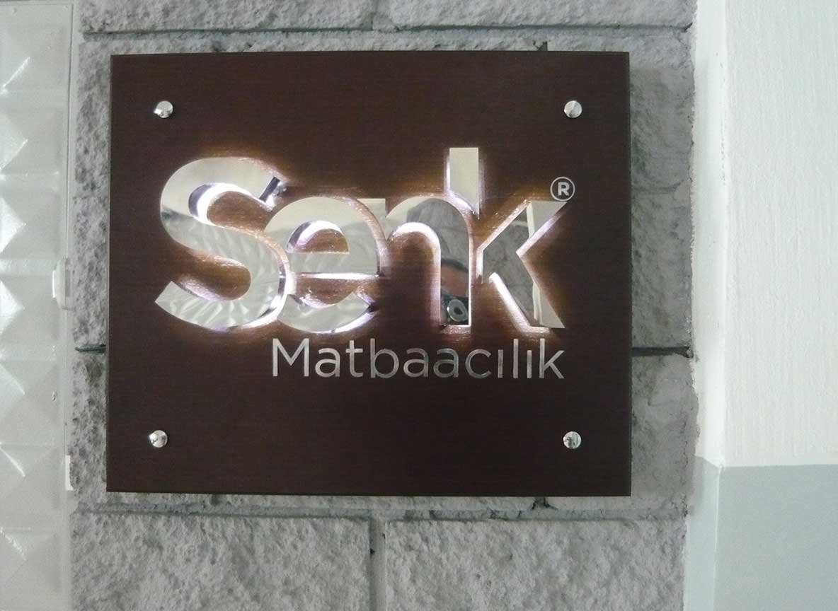 Wall-Mounted Corporate Signage for SENK Matbaacılık