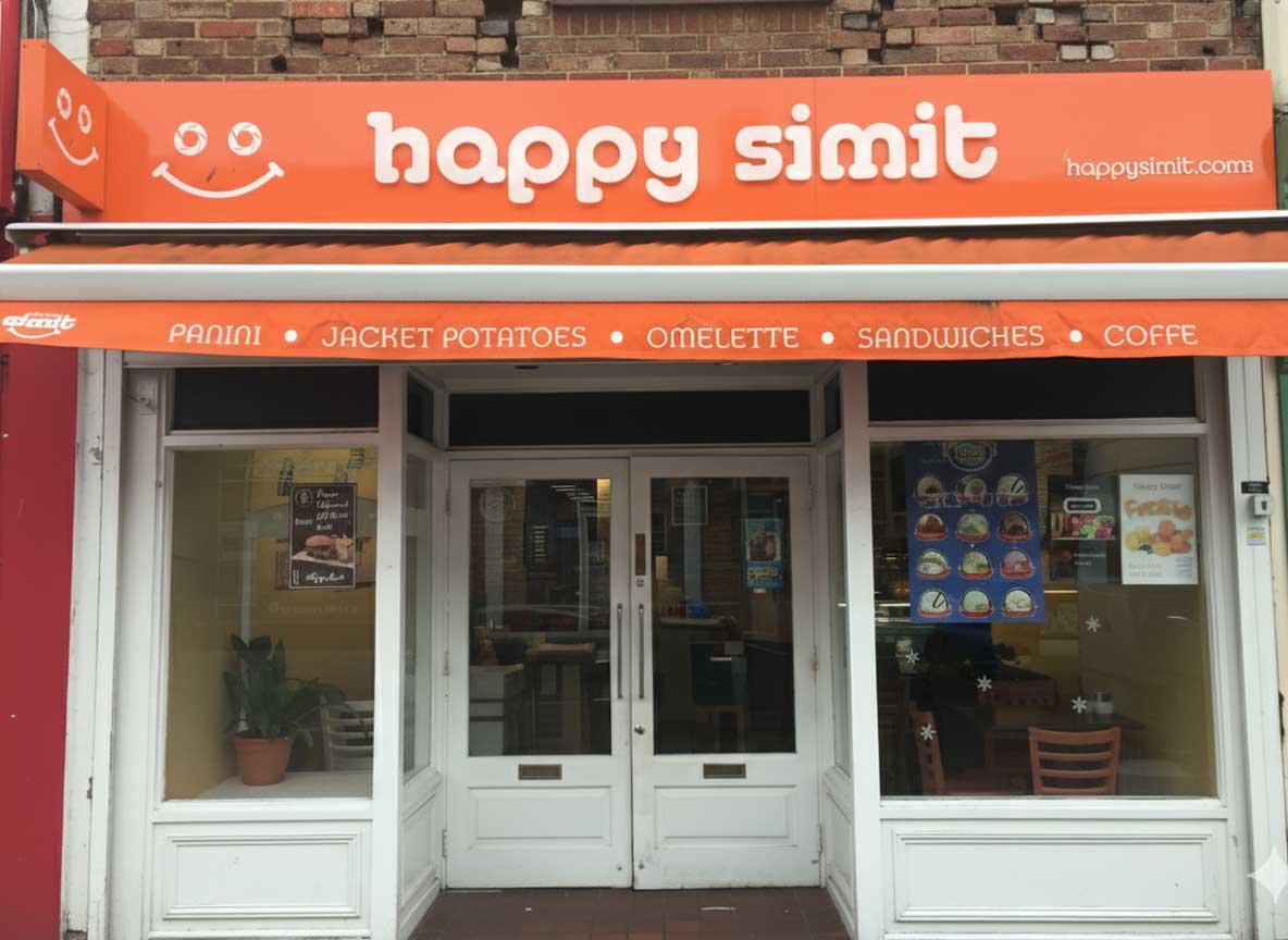 Storefront Signage & Awning Graphics for Happy Simit Café